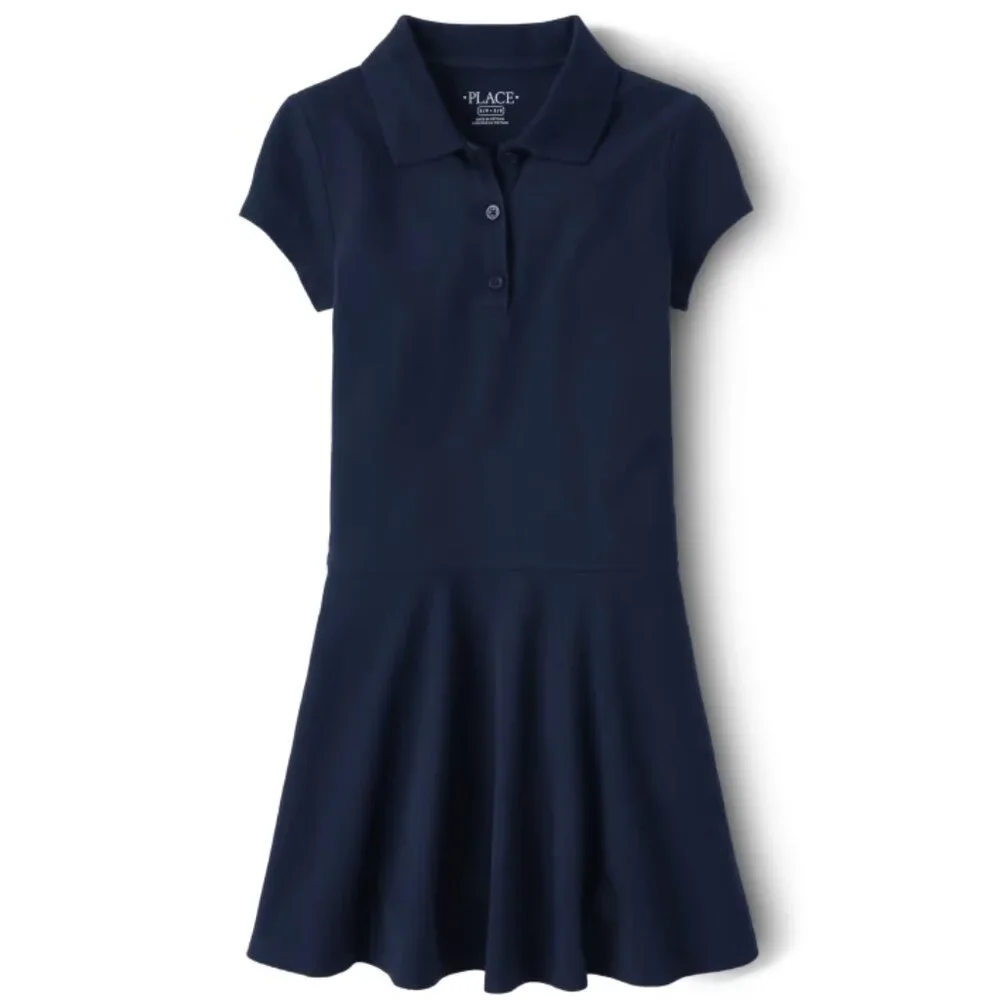 The Children's Place Girls Uniform Pique Polo Dress - Lot of 2